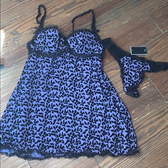 Other - New purple black lingerie thong set 14